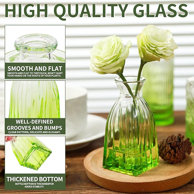 Vintage Small Glass Vases Set of 10, Mini Bud Vases - Image 5