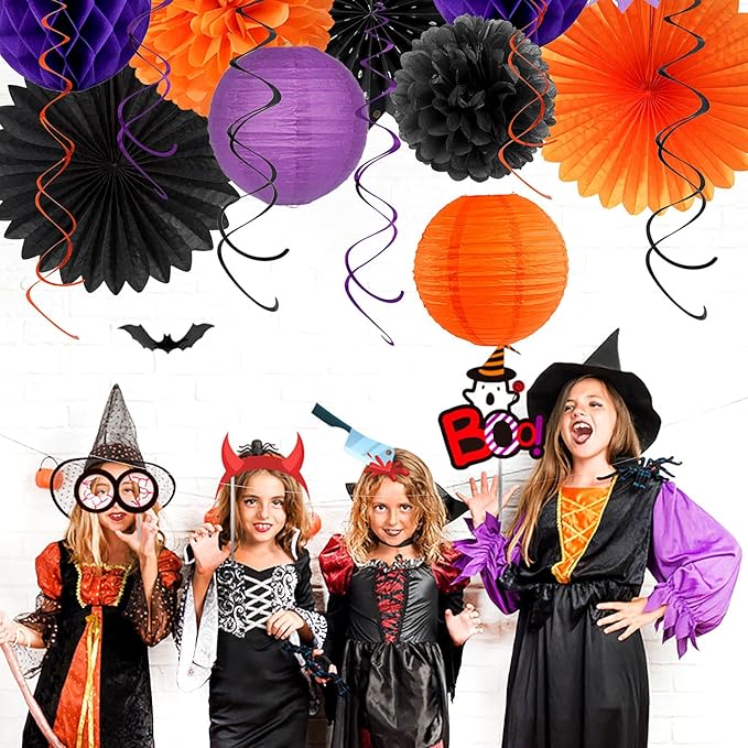 Black-Purple Orange Happy-Halloween Party-Decorations - Image 7