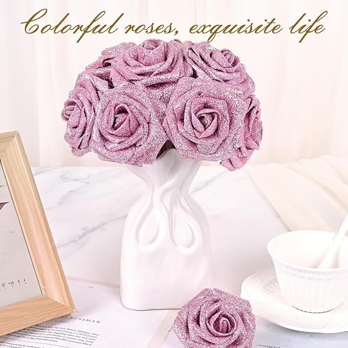BLEUM CADE 16Pcs Artificial Flowers Fake Roses - Image 4