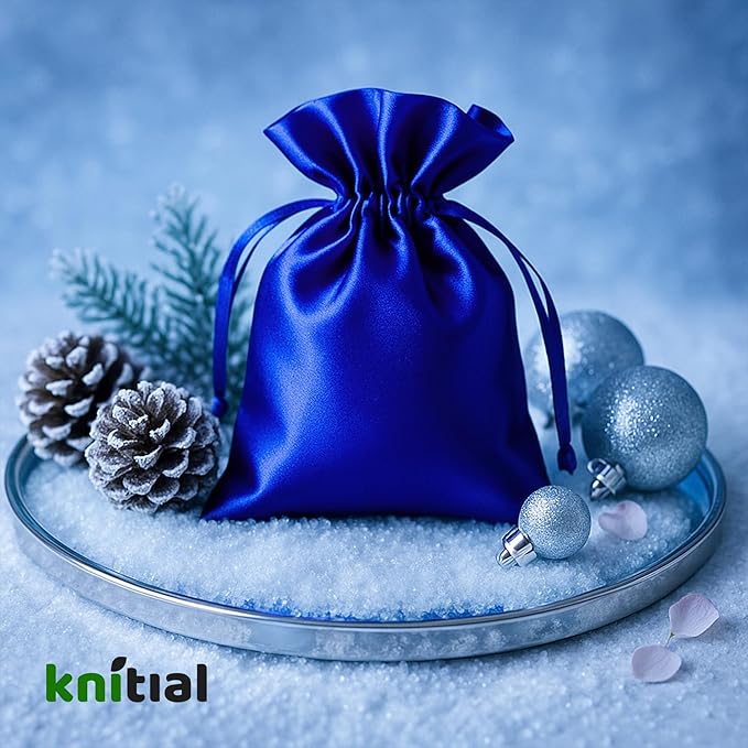 Blue Satin Gift Bags - Image 2