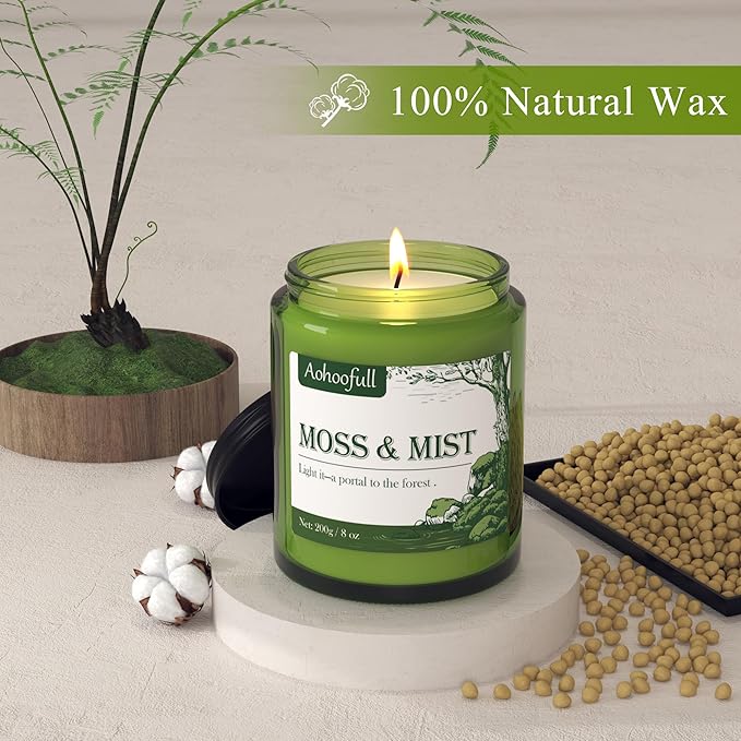 Moss & Mist Soy Candles for Home Scented, 4oz 20 Hour Burn Aromatherapy Candle - Image 4