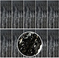 Black Backdrop for Party Decorations, Wave Foil Fringe Curtain Tinsel Photo by AMONE