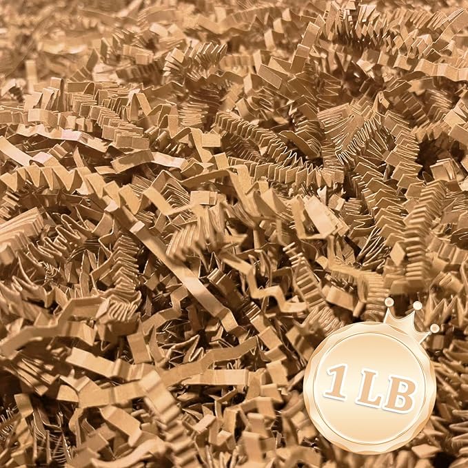 Zankubom 1 LB Brown Kraft Crinkle Cut Paper Shred Filler Great by Zankubom