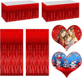 4P Metallic Foil Fringe Tinsel Table Skirts by FENGNIAN