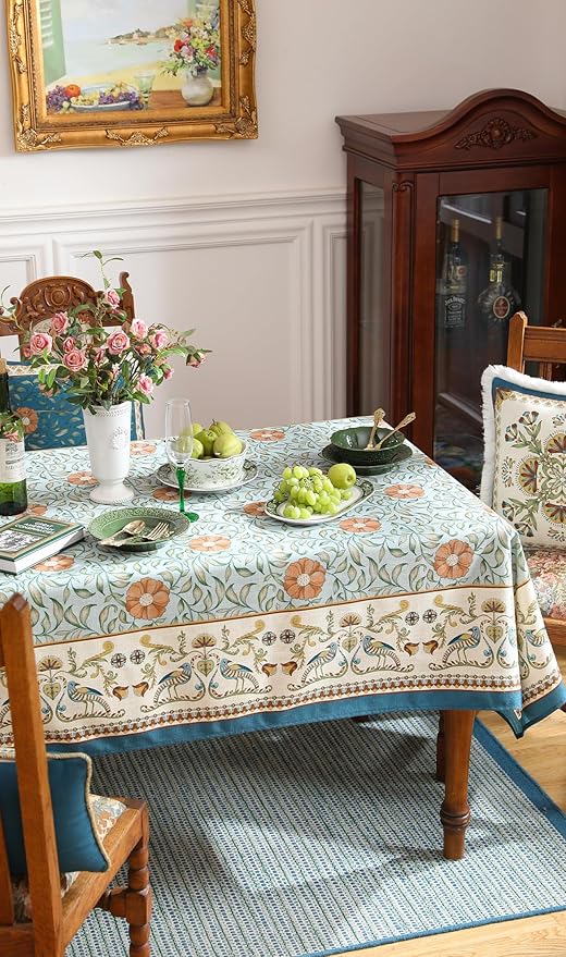 patdrea Designer French Linen Blue Tablecloth - Image 8