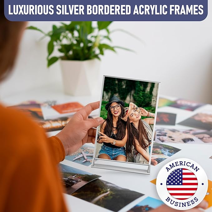 Silver Picture Frames Double-Sided, Menu Holders, Photo Displays - Image 7