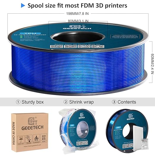 Geeetech TPU Filament 1.75mm, Shore 95A Flexible 3D Printer Filament - Image 7