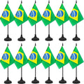 12 Pack Brazil Desk Flag Set, Brazilian Table Office Flag, Small Miniature by Unknown
