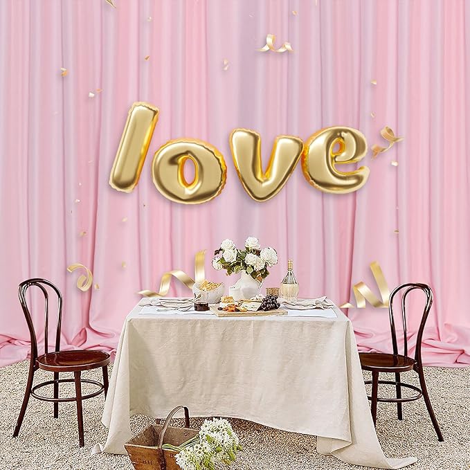 MEETSKY Pink Backdrop Curtain for Parties Baby Shower Pink Photo Curtains - Image 5
