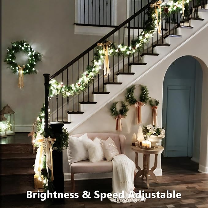 BrizLabs Orange Purple Halloween Lights, 33FT 100 LED RGB Color Changing String - Image 5