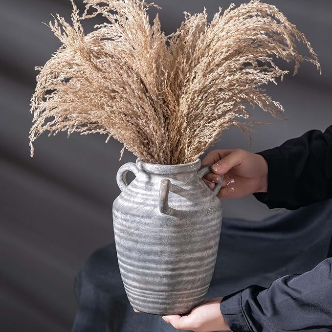 Grey Terracotta Ceramic Vase - Image 2