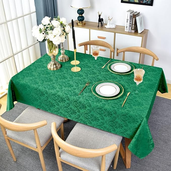 SASTYBALE Rectangle Jacquard Tablecloth, Damask Table Cloth SpillProof Wrinkle - Image 2