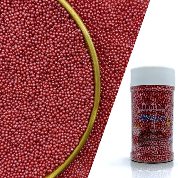 Edible Red Pearl Sugar Sprinkles Candy 2mm Mini Pearls Cake Decorations Cupcake by KandlrikMagicSprinkles
