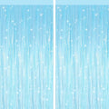 2 Pack Macaron Light Blue Metallic Tinsel Foil Fringe Curtains, Door Streamers by Unknown