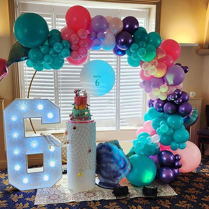 Metallic Chrome Purple Pearl Pink Maca Teal Blue Latex Balloons - Image 4