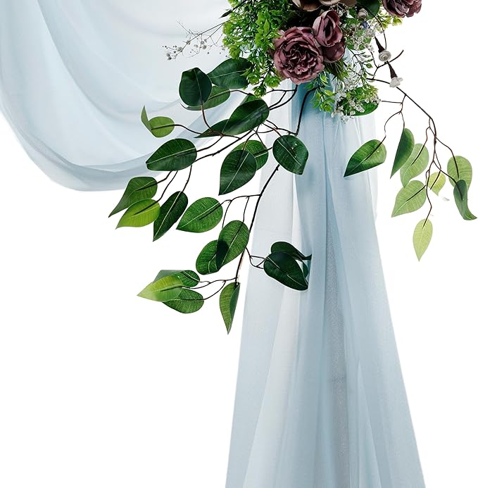 VDS Pack of 2 Panel Wedding Arch Draping Fabric Sheer Chiffon Fabric Drapery - Image 4