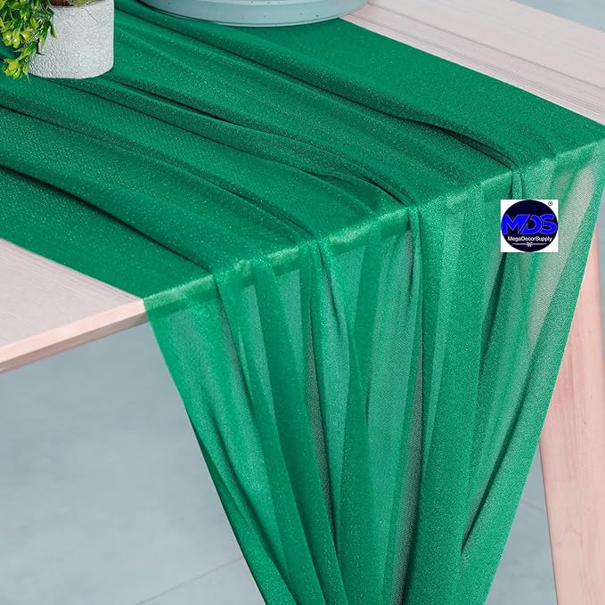 MDS 20 Pack 10ft Chiffon Table Runner 29 x 120 Inches Sheer Wedding Runner - Image 4