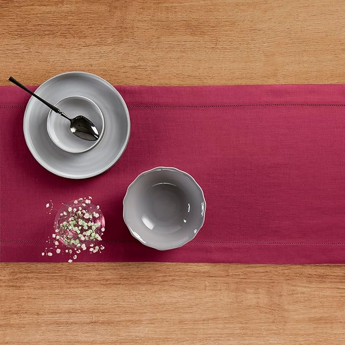 Solino Home Linen Beet Table Runner 144 Inches Long - Image 3