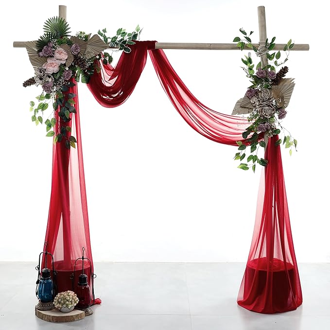 VDS Pack of 1 Panel Wedding Arch Draping Fabric Sheer Chiffon Fabric Drapery - Image 3