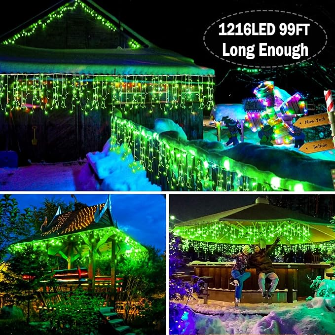 KNONEW 99ft 1216 LED Christmas Lights Outdoor Decorations - Image 5