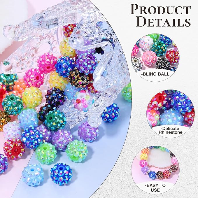 Novani 240pcs 10mm Round Rhinestone Beads - Image 4
