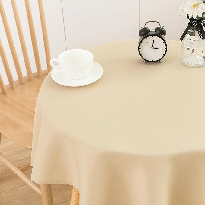 2 Pack Small Square Table Cloth 36X36 Inch Beige Washable Fabric Tablecloth - Image 7