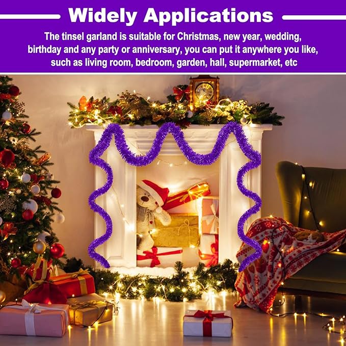 25 Feet Metallic Twist Tinsel Garland Wall Hanging Backdrop - Image 4