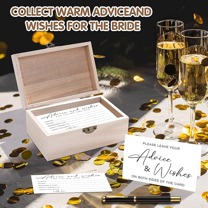 85 Pcs Advice and Wishes Cards Wooden Box Set - Image 3