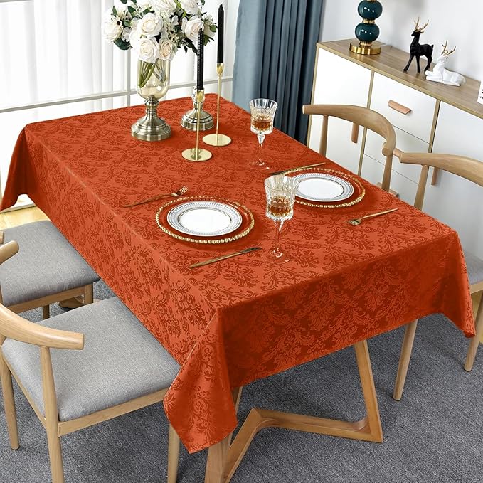 SASTYBALE Jacquard Rectangle Tablecloth, Rusty Spill-Proof Wrinkle Resistant - Image 2