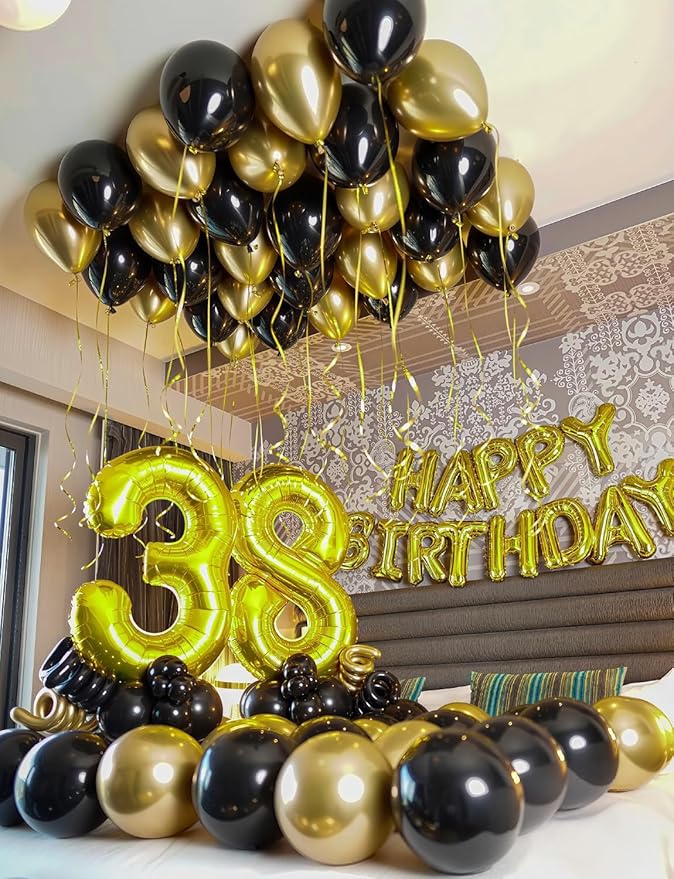Black and Gold Balloons - Image 2