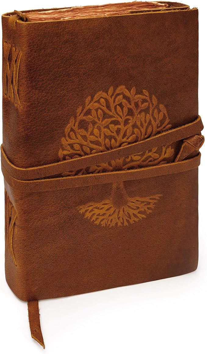 LUXEORIA Tree Of Life Leather Journal by Luxeoria