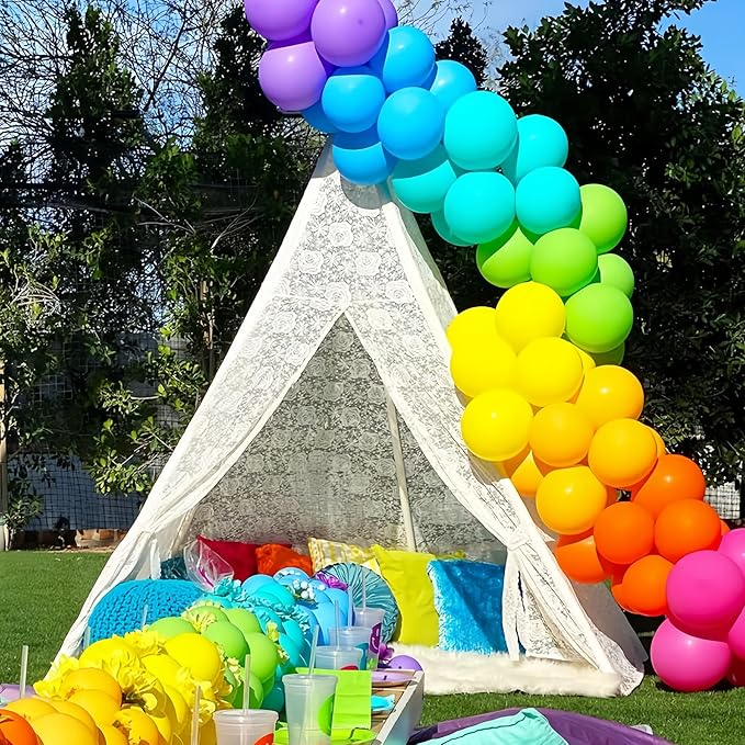 98pack Rainbow Balloons Different Size 18/12/10/5 Inch Rainbow Colorful Balloon - Image 6