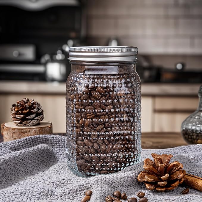 WELLIFE Mason Jars 32 oz, 6 Pack Quart Mason Jars Wide Mouth - Image 2