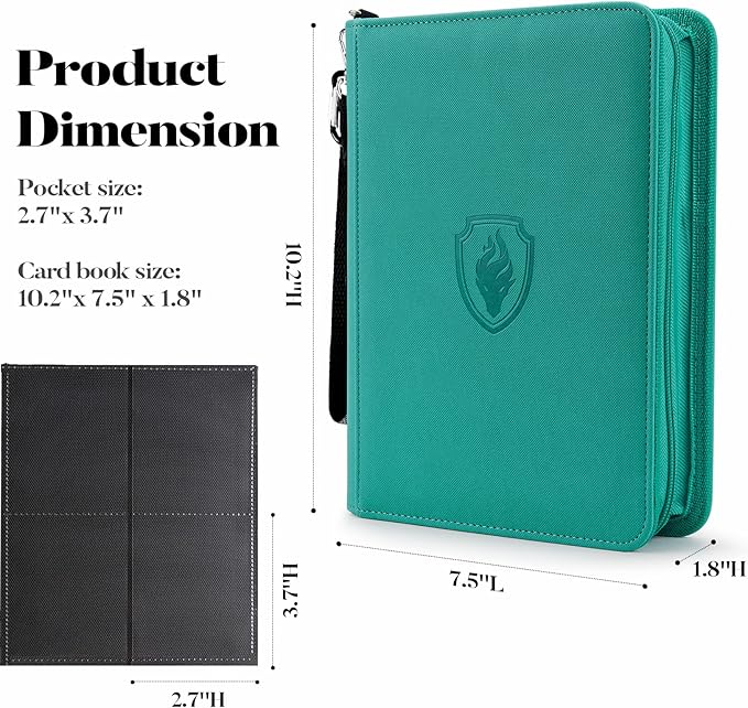 4 Pocket Card Binder for 320 Cards, Fabmaker Premium Zip Trading Card Binder - Image 6