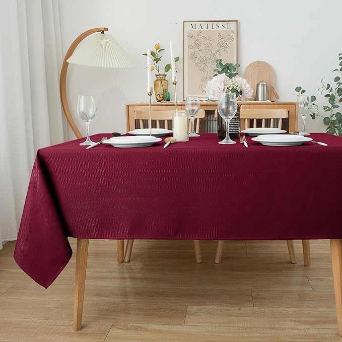 Biscaynebay Textured Fabric Christmas Tablecloths 60x108 Inches Rectangular - Image 6