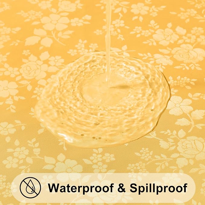 Smiry Rectangle Table Cloth, Waterproof Heavy Duty Vinyl Tablecloths, Wipeable - Image 2