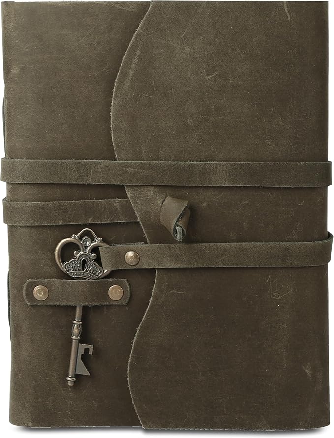 Leather Journal with Lined and Unlined Deckle Edge Paper 8x6 inch and Vintage by KomalsPassionLeather