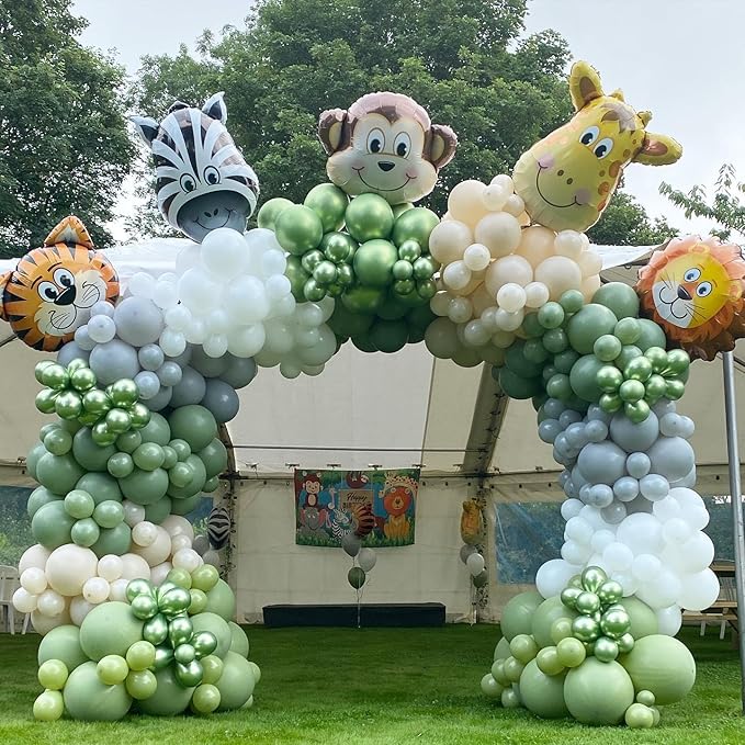 Bezente Sage Green Latex Party Balloons - Image 7
