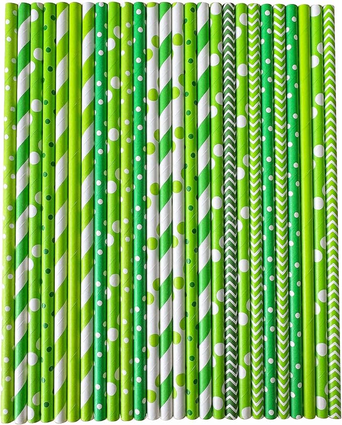 YAOSHENG Pink & Gold Paper Straws Disposable, 100% Biodegradable Multi-Pattern by YAOSHENG