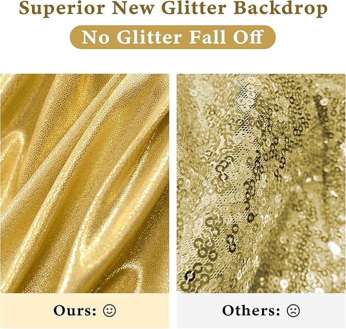 Outpain 10x12ft Gold Sequin Backdrop Curtains -Heavy Duty Gold Photography - Image 6