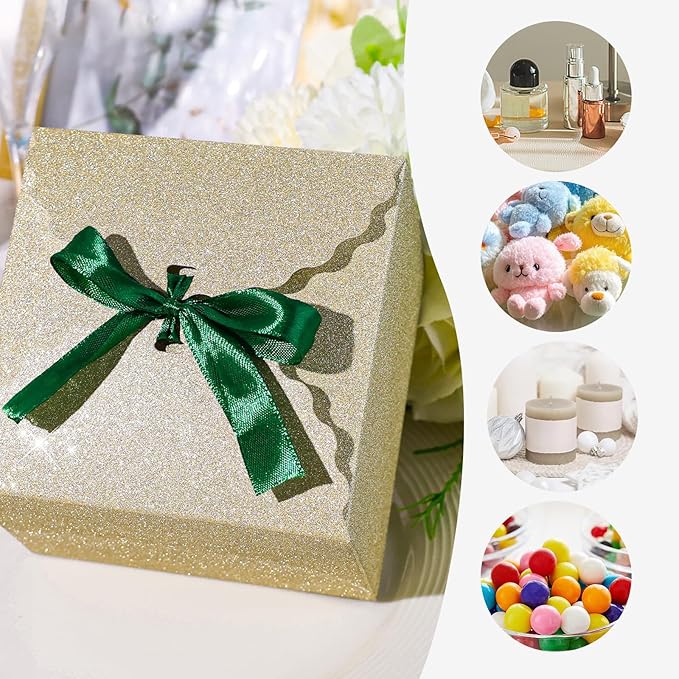 VGOODALL Gold Treat Boxes, Glitter Candy Box - Image 4