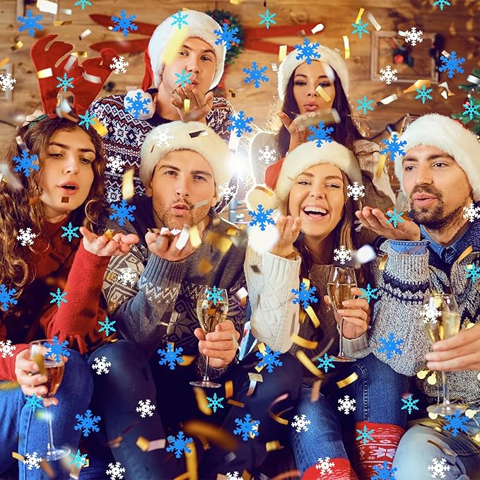 MARFOREVER Snowflake Glitter Confetti Decorations, Christmas Snowflake Metallic - Image 2