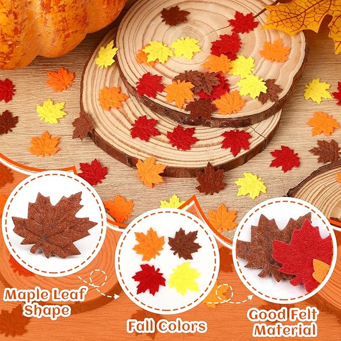 MARFOREVER Fall Felt Maple Leaf Confetti - Image 6