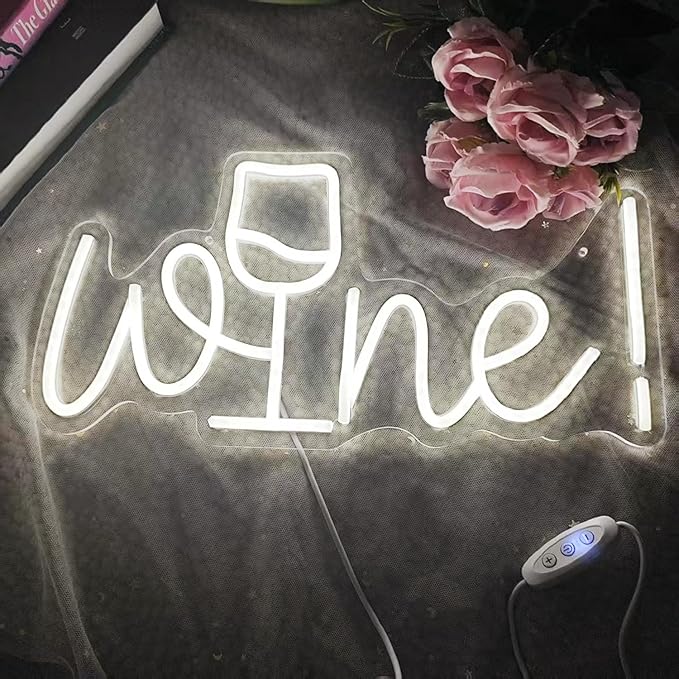 Acrylic Wine Neon Sign for Wall or Window Background Decor, LED Dimmable Bar - Image 2