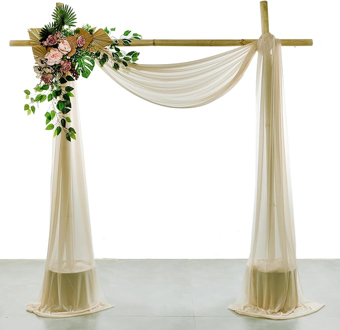 VDS Pack of 1 Panel Wedding Arch Draping Fabric Sheer Chiffon Fabric Drapery by VDS