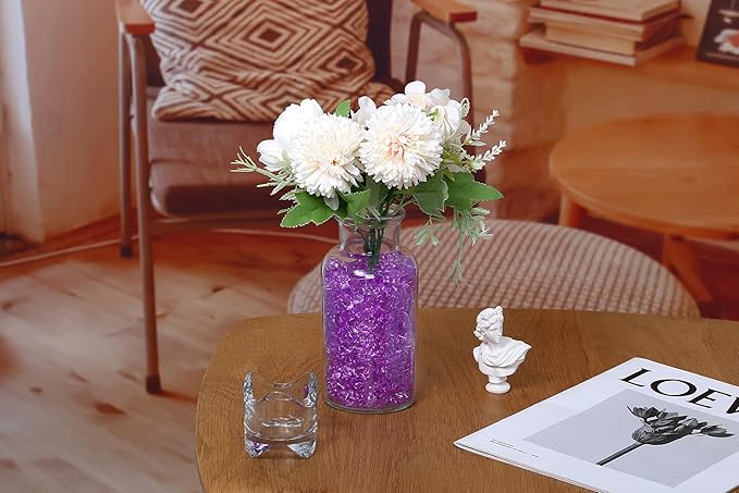 LAIDANLA 500PCS Sky Blue Acrylic Gems Fake Ice Cubes Vase Fillers Blue Plastic - Image 3