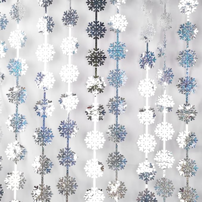 BRAVESHINE Silver Party Snowflake Backdrop - Image 2
