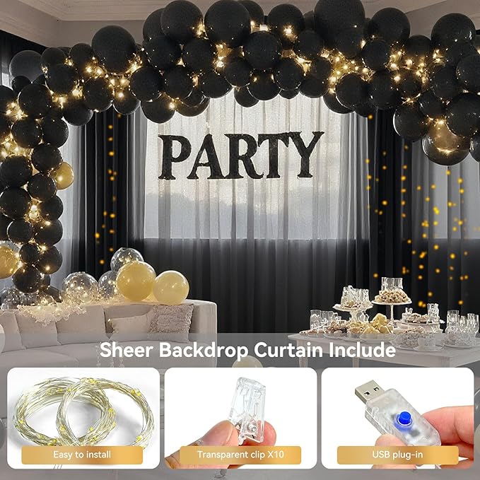 Ledido 10×8ft Tulle Backdrop Curtains - Image 2