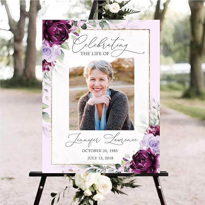 Personalized Funeral Welcome Signs, Celebration Of Life Yard Sign, Celebration - Image 2