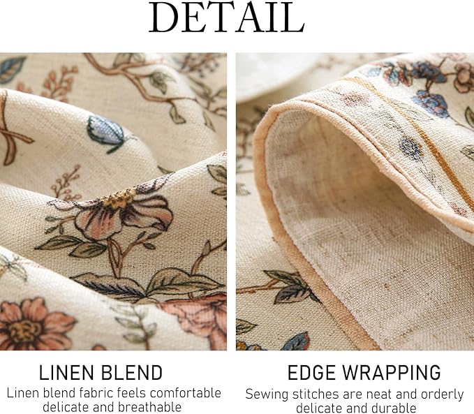 ISAENNE Designer Linen Table Runner 71 Inches Long, Elegant Floral Bird Pattern - Image 6
